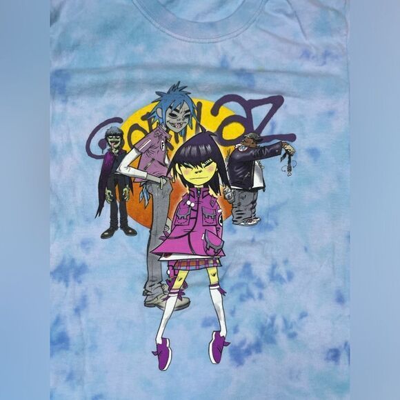 Gorillaz Graphic T-shirt Women Small Blue Tie Dye Short Sleeve Music - Picture 2 of 5